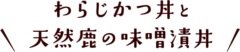 わらじかつ丼と天然鹿の味噌漬丼